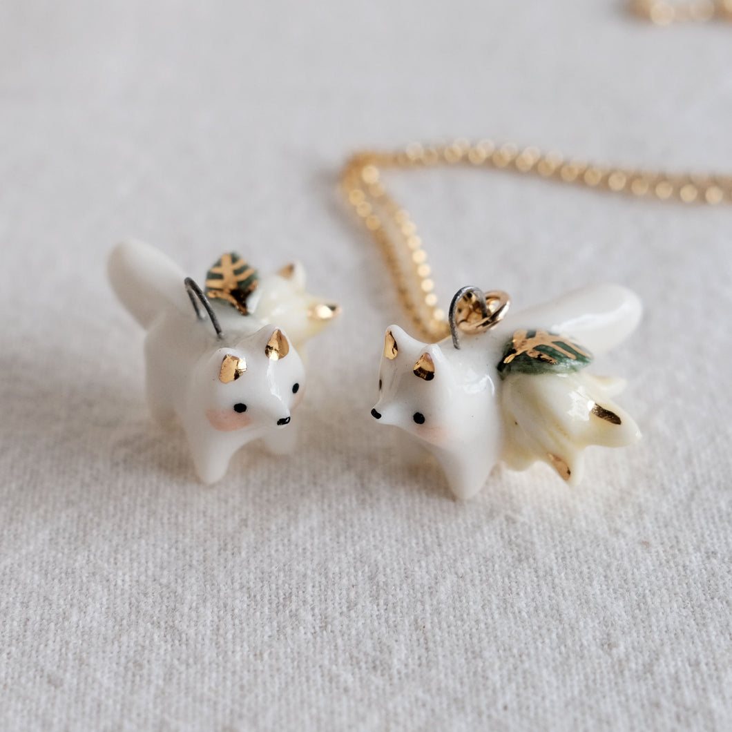 Flower Fox Necklace
