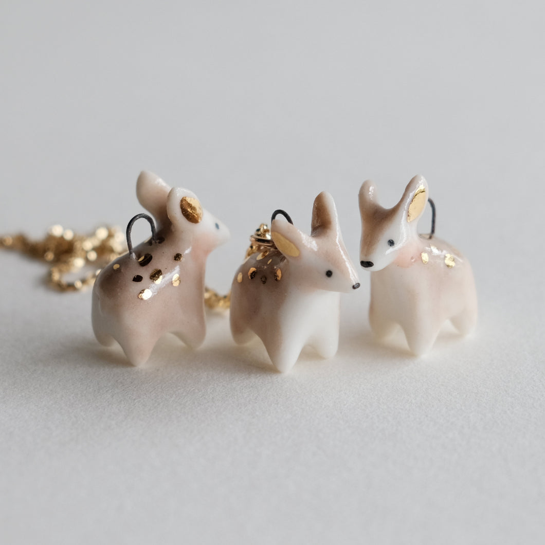 Porcelain Deer Necklace