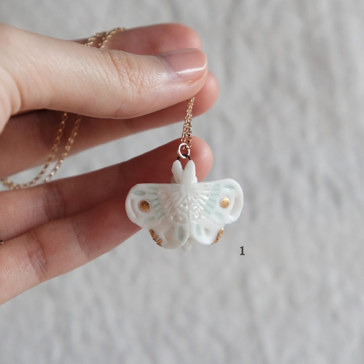 Porcelain Moth Necklace