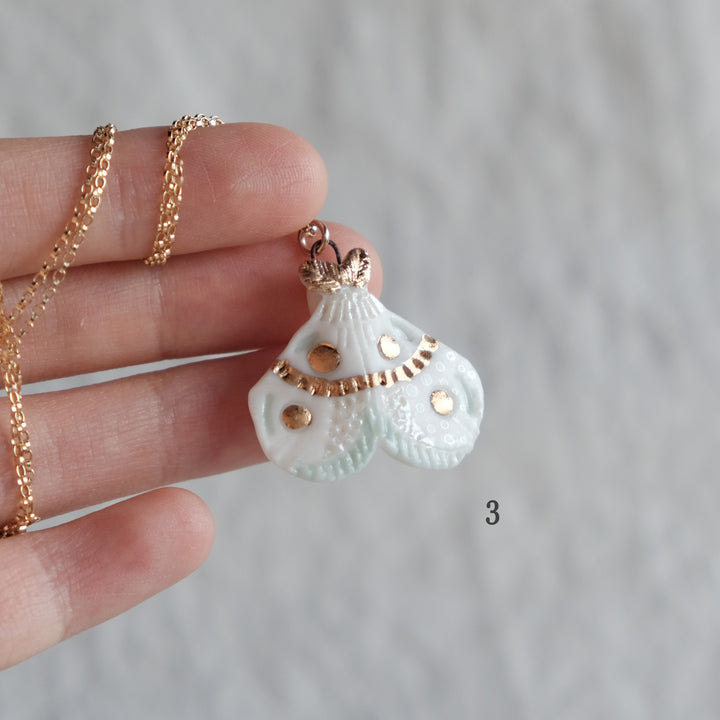 Porcelain Moth Necklace