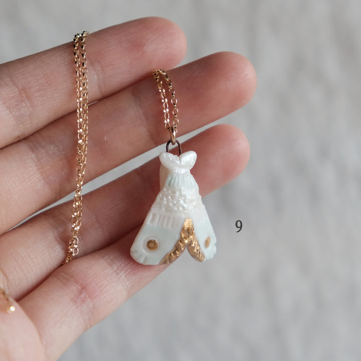 Porcelain Moth Necklace