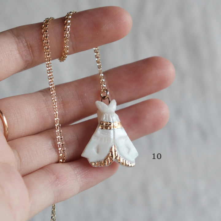 Porcelain Moth Necklace