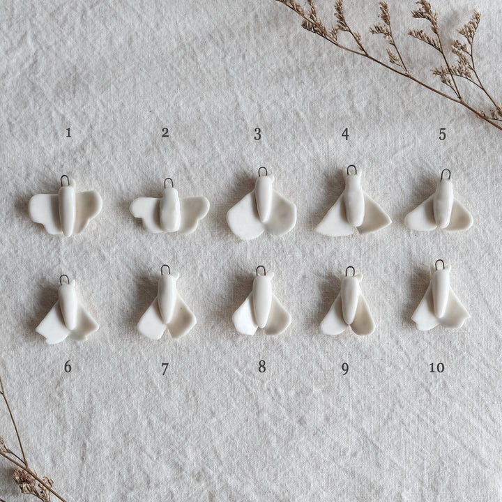 Porcelain Moth Necklace