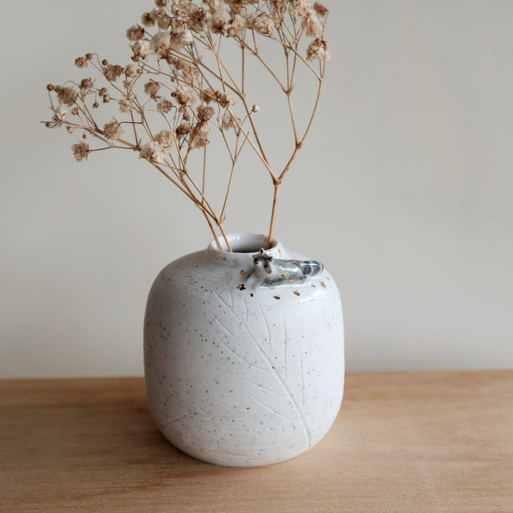 Leaf Imprint Vase | Soft Raccoon