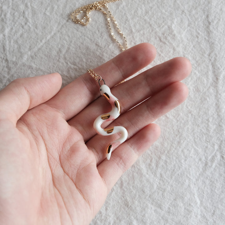 Porcelain Snake Necklace | Scrunched Koi