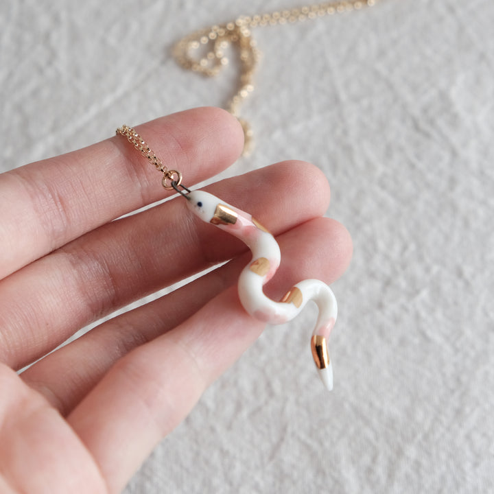 Porcelain Snake Necklace | Scrunched Koi