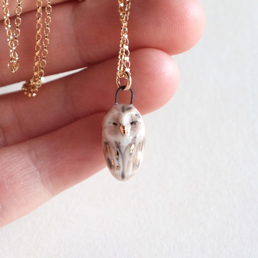 Brown Owl Necklace | Tan