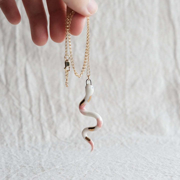 Porcelain Snake Necklace | Stretched Koi
