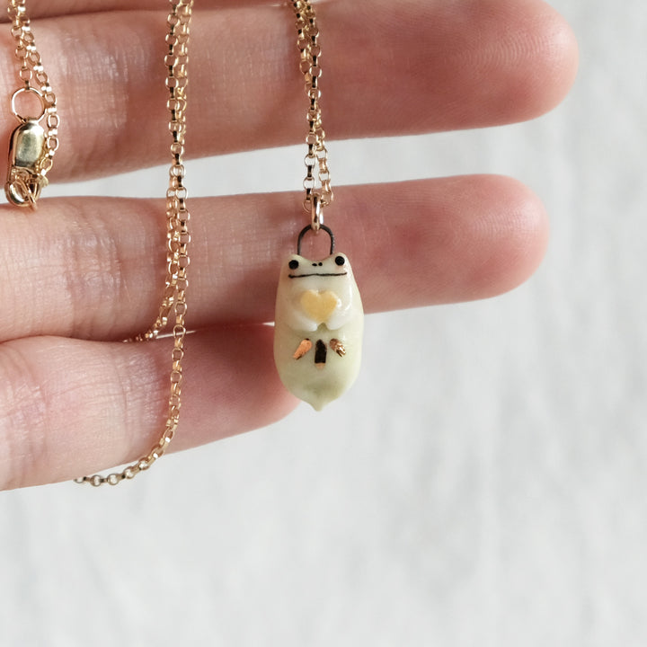 Yellow Sweetheart Frog Necklace